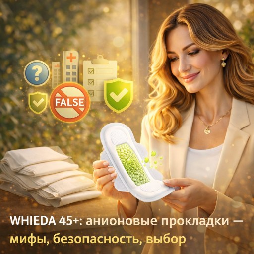 WHIEDA 45+: анионовые прокладки — мифы, безопасность, выбор