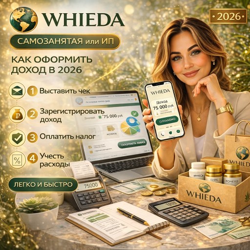 WHIEDA: самозанятая или ИП в 2026 — как оформить доход