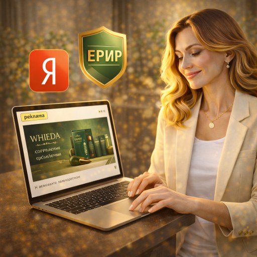 WHIEDA: Яндекс Директ для БАДов в 2026 — модерация и ЕРИР