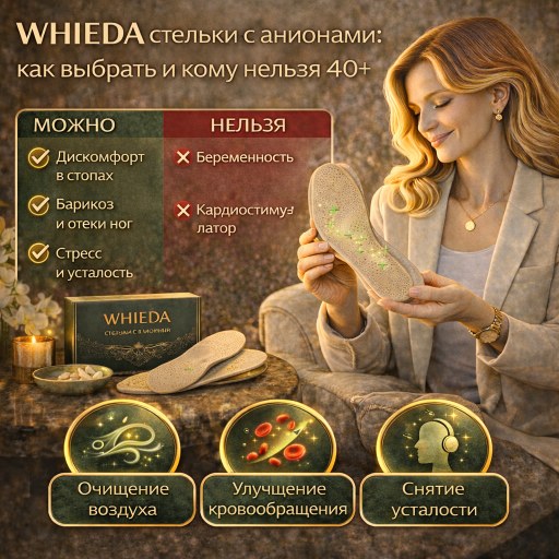 WHIEDA стельки с анионами: как выбрать и кому нельзя 40+